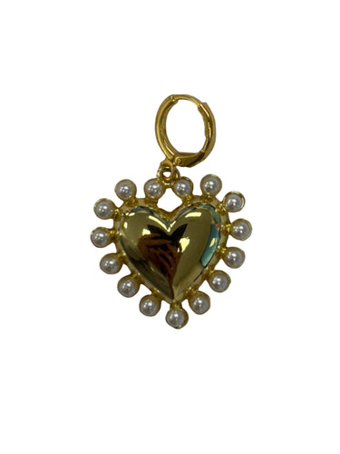 Pearl Heart Charm