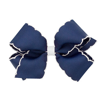 Navy Bow with White Stitch