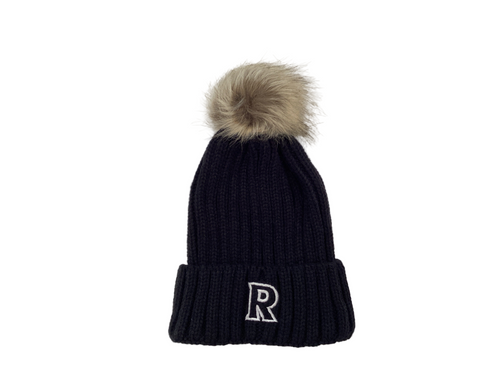 Black Faux Fur Puff Beanie - Richland