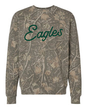 Eagles Script Puff Camo Crewneck