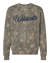 Wildcats Script Puff Camo Crewneck