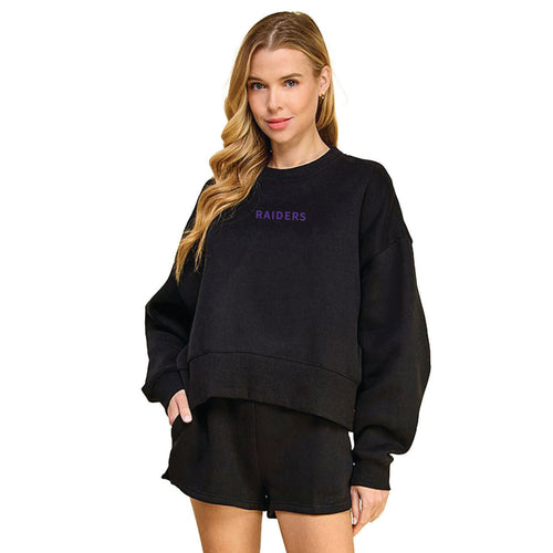 Ladies Fleece Embroidered Crew-Raiders