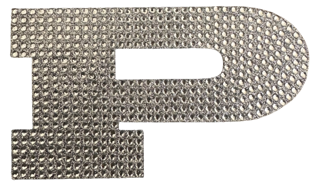 Silver P Bling Car Decal