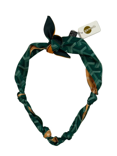 Green Patterned Scarf Necklace