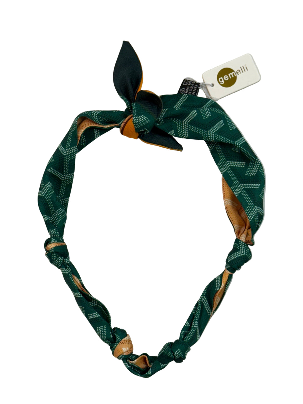 Green Patterned Scarf Necklace