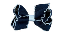 Navy Bow with White Stitch