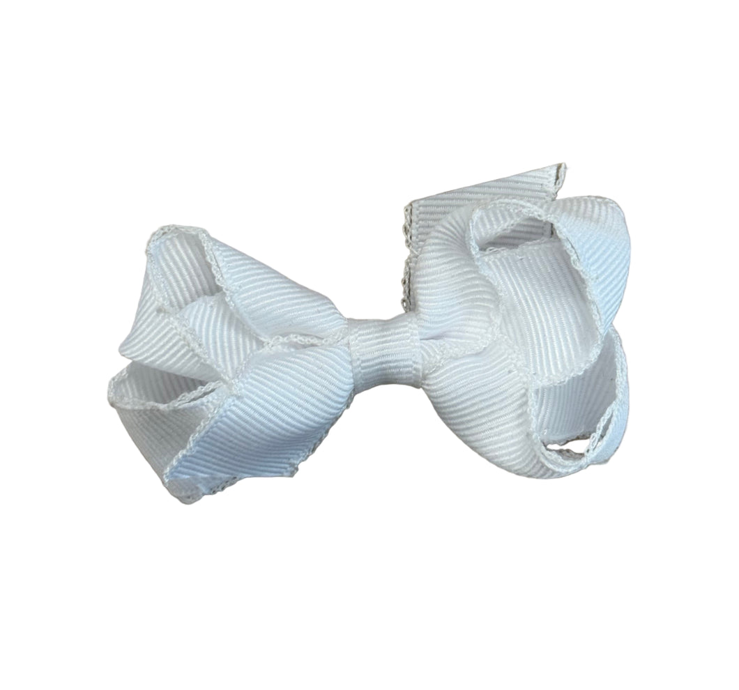 White Monotone Stitch Bow