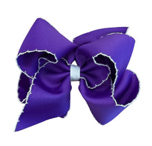 Purple Bow with White Stitch