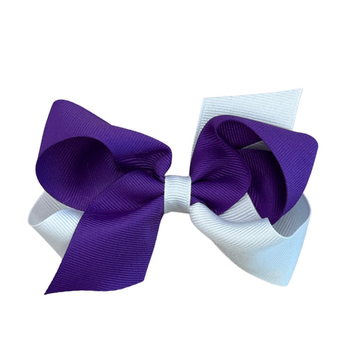 Purple and White 2 Tone Bow
