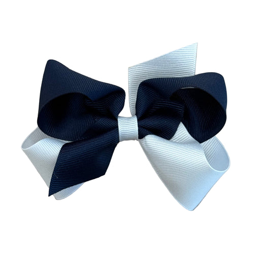 Navy and White 2 Tone Bow