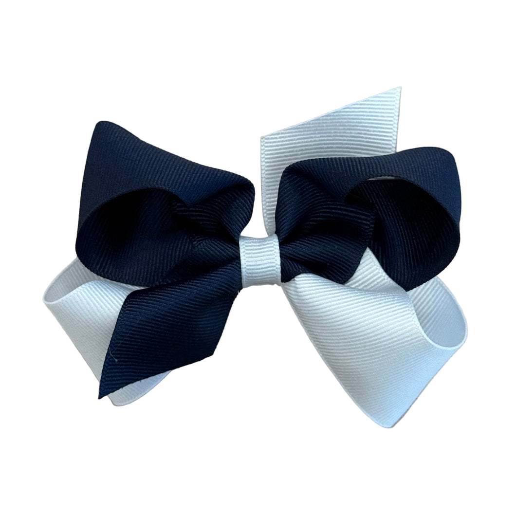 Navy and White 2 Tone Bow