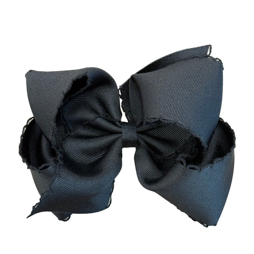 Black Monotone Stitch Bow