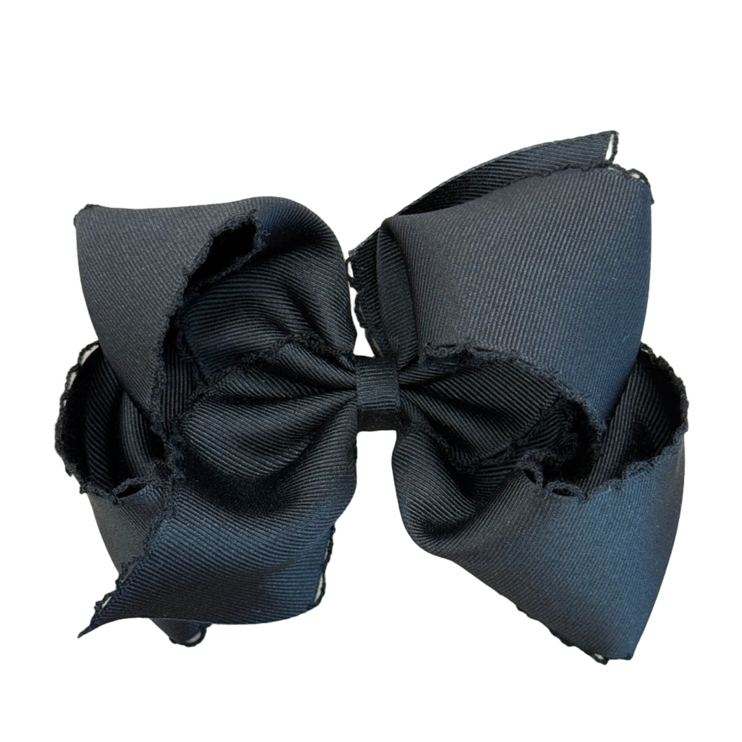 Black Monotone Stitch Bow