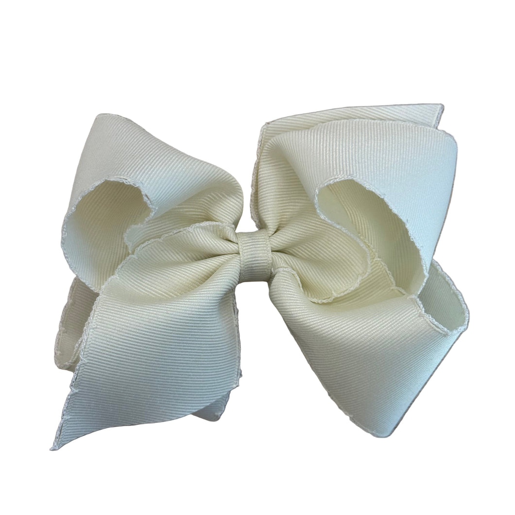 Antique White Monotone Stitch Bow
