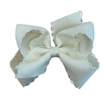 Antique White Monotone Stitch Bow