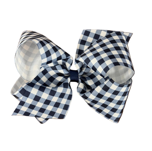 Navy Gingham Bow