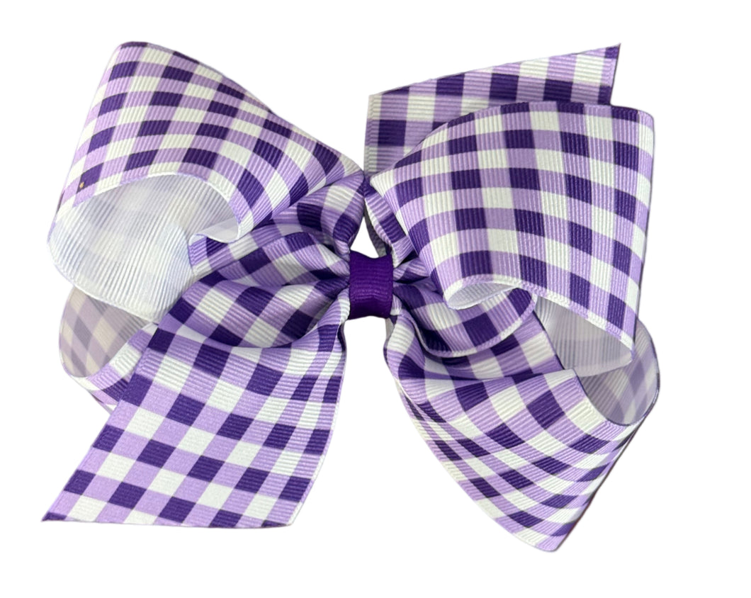 Purple Gingham Bow