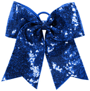 Navy Sequin Cheer Bows