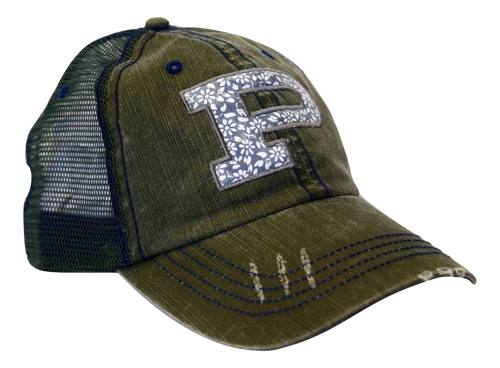 Women's Green Tucker Patterned 'P' Hat